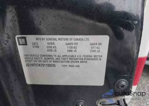 2009 Chevrolet Impala Lt из США, поврежденный, VIN 2G1WT57K791105635